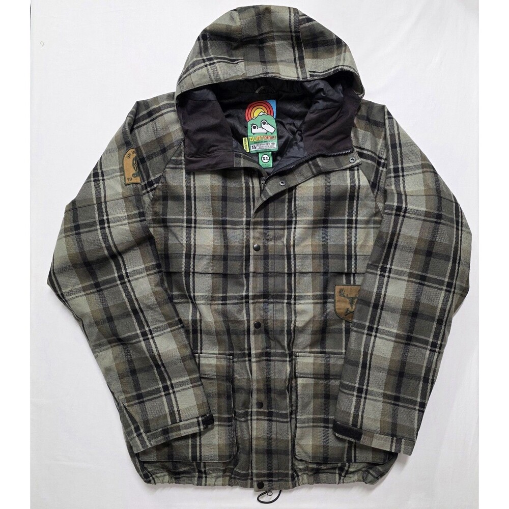 Burton Dry-Ride Jacket Ski/Snowboard XL Plaid Full Zip Winter Insulated Travel